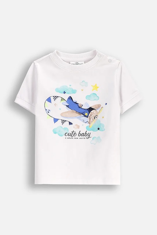 Coccodrillo t-shirt niemowlęcy z elastanem biały WC5143201MBN