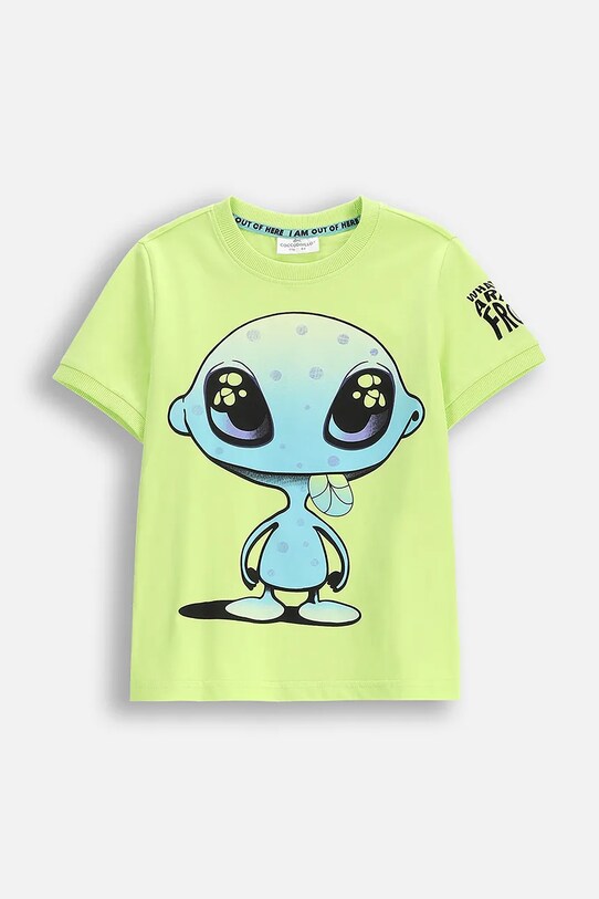 Coccodrillo tricou de bumbac pentru copii print verde WC5143203CBK