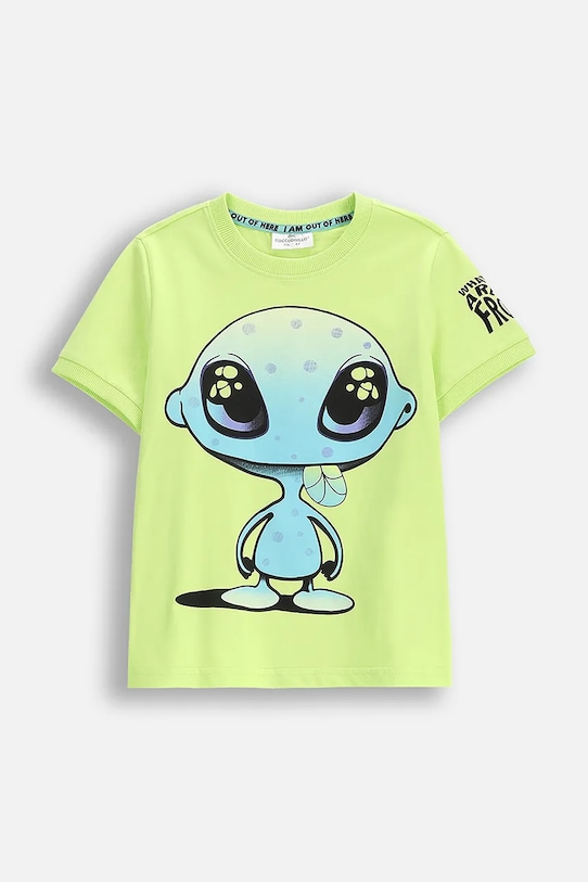 Coccodrillo tricou de bumbac pentru copii print verde WC5143203CBK