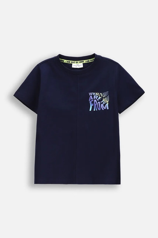 Детская хлопковая футболка Coccodrillo хлопок тёмно-синий WC5143204CBK