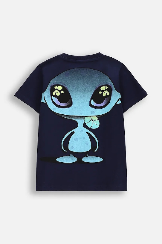 Детская хлопковая футболка Coccodrillo WC5143204CBK тёмно-синий SS25