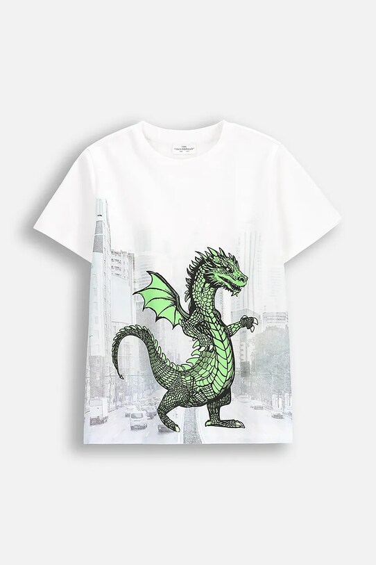 Coccodrillo tricou de bumbac pentru copii print alb WC5143203DBJ