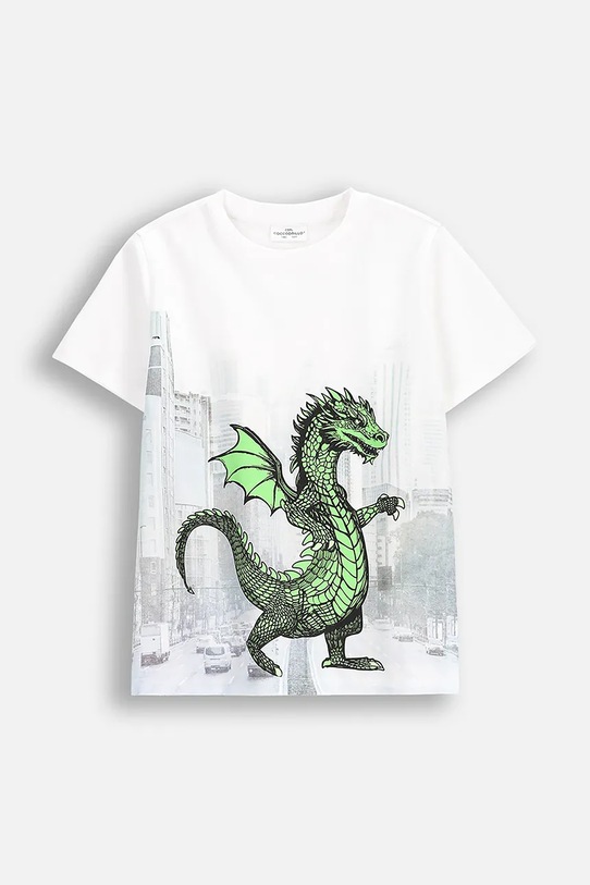 Detské bavlnené tričko Coccodrillo bavlna biela WC5143203DBJ