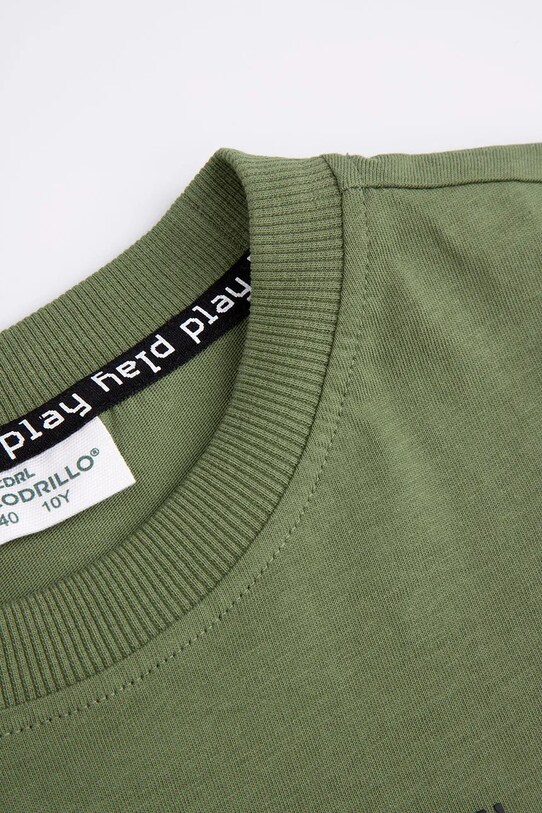 Dječaci Dječja pamučna majica kratkih rukava Coccodrillo WC5143201GBJ zelena