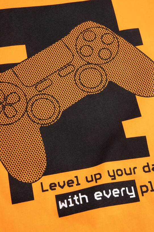 Coccodrillo t-shirt bawełniany dziecięcy pomarańczowy WC5143203GBJ