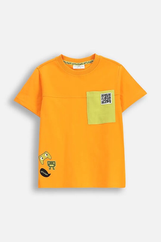 Coccodrillo tricou de bumbac pentru copii WC5143203GBK portocaliu SS25