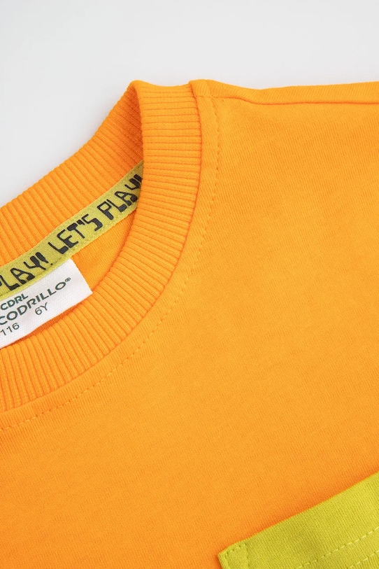 Coccodrillo t-shirt bawełniany dziecięcy pomarańczowy WC5143203GBK