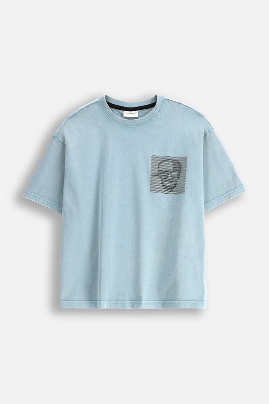Детская хлопковая футболка Coccodrillo хлопок голубой WC5143205SBJ