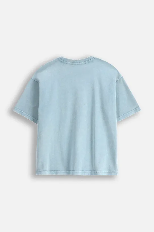 Детская хлопковая футболка Coccodrillo WC5143205SBJ голубой SS25