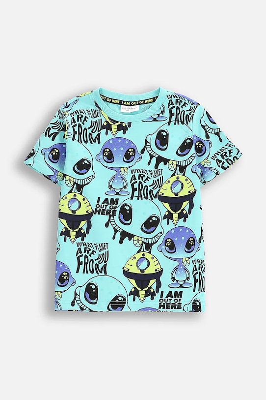 Coccodrillo tricou print turcoaz WC5143201CBK