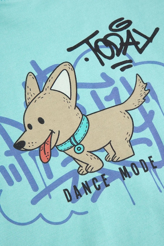 Dětské bavlněné tričko Coccodrillo tyrkysová WC5143202VBB