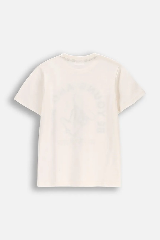 Παιδικό βαμβακερό μπλουζάκι Coccodrillo WC5143207VBB μπεζ SS25