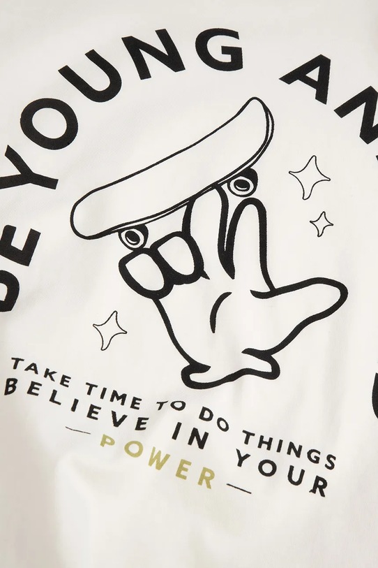 Παιδικό βαμβακερό μπλουζάκι Coccodrillo μπεζ WC5143207VBB