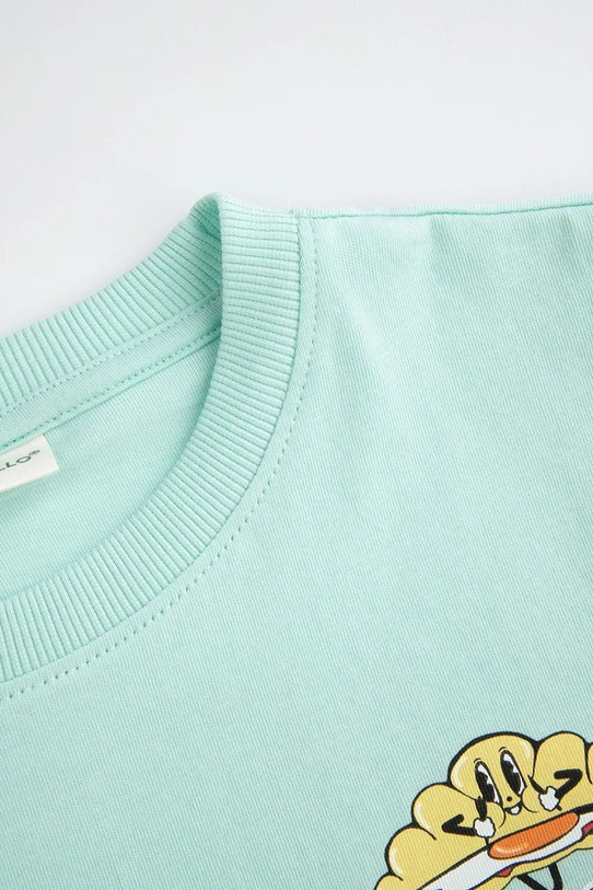 Chlapec Detské bavlnené tričko Coccodrillo WC5143209VBB tyrkysová