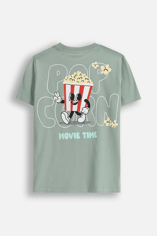 Coccodrillo t-shirt bawełniany dziecięcy WC5143212VBB zielony SS25