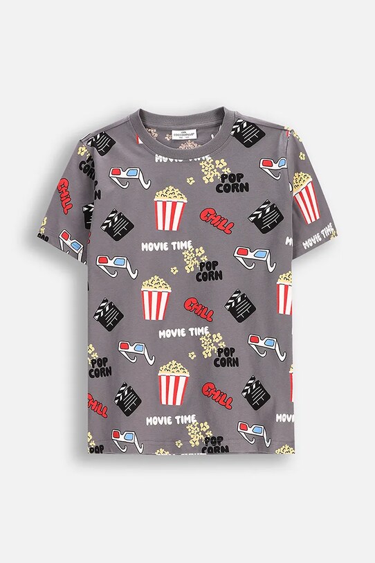 Coccodrillo t-shirt bawełniany dziecięcy wzorzyste szary WC5143213VBB