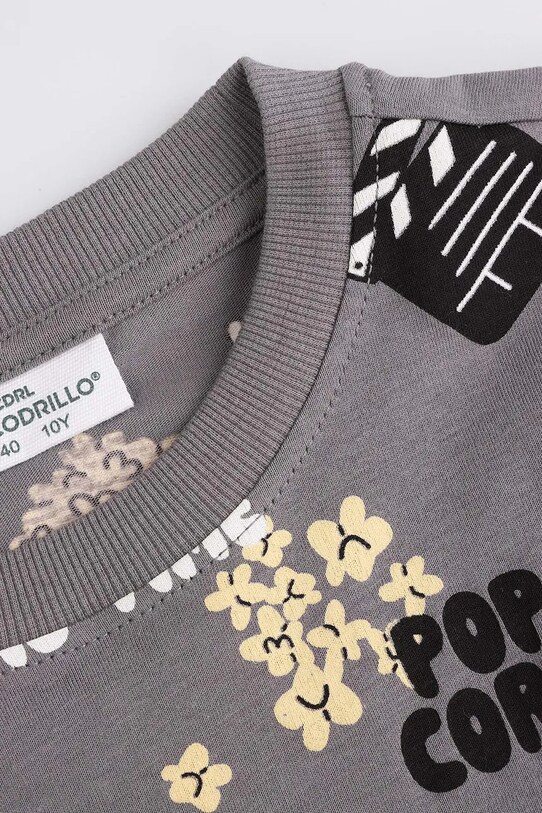 Chłopiec Coccodrillo t-shirt bawełniany dziecięcy WC5143213VBB szary