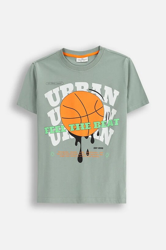 Coccodrillo t-shirt bawełniany dziecięcy wzorzyste zielony WC5143216VBB