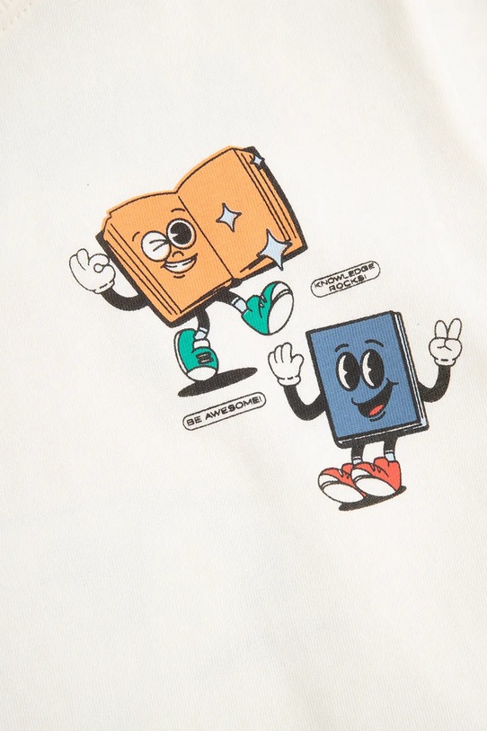 Dječja pamučna majica kratkih rukava Coccodrillo bež WC5143222VBB