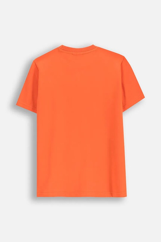 Coccodrillo t-shirt bawełniany dziecięcy WC5143204VBD pomarańczowy SS25