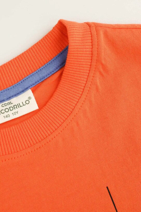 Chłopiec Coccodrillo t-shirt bawełniany dziecięcy WC5143204VBD pomarańczowy