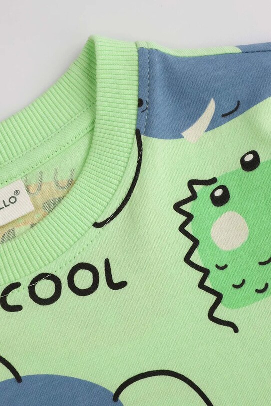 Chłopiec Coccodrillo t-shirt bawełniany dziecięcy WC5143208VBD zielony