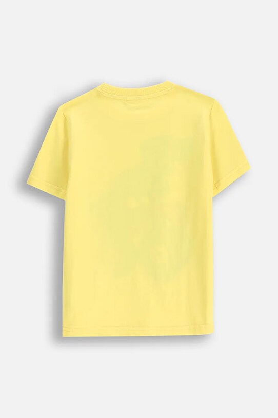 Coccodrillo t-shirt bawełniany dziecięcy WC5143211VBD żółty SS25