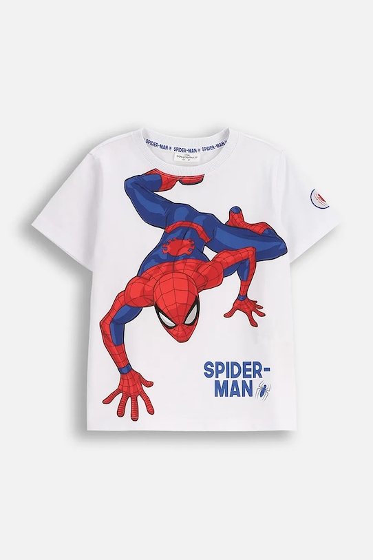 Coccodrillo t-shirt bawełniany dziecięcy nadruk biały WC5143213LBD