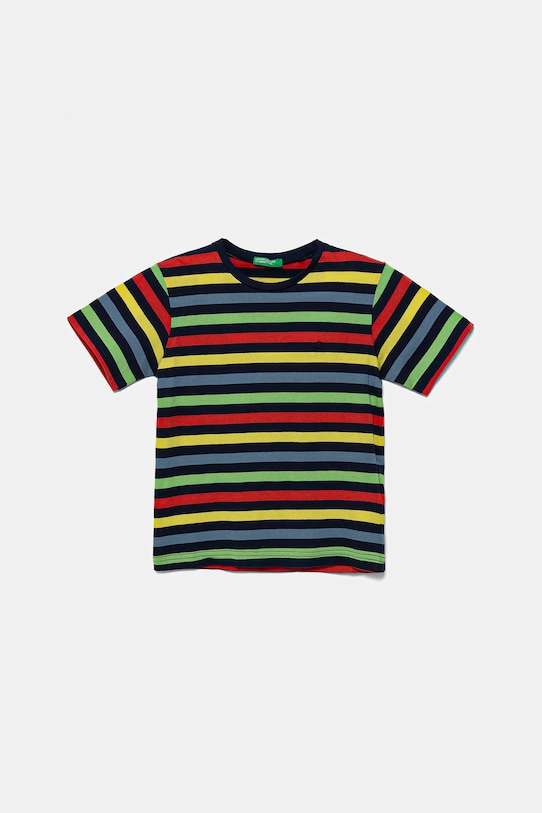 United Colors of Benetton tricou de bumbac pentru copii cu modele bleumarin 3FHXG10HR.P.Seasonal