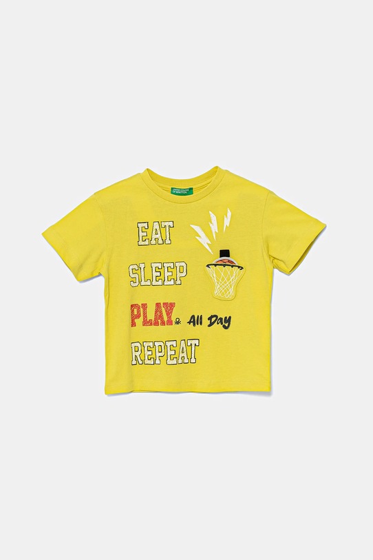 United Colors of Benetton t-shirt in cotone applique giallo 3I1XG10J6.P.Seasonal