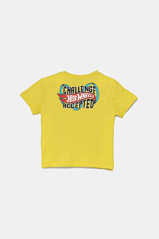 Otroška bombažna kratka majica United Colors of Benetton 3I1XG10I3.P.Seasonal rumena SS25