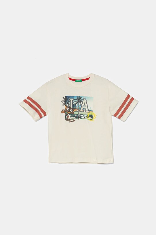 Дитяча бавовняна футболка United Colors of Benetton бавовна бежевий 3I1XG10IM.P.Seasonal