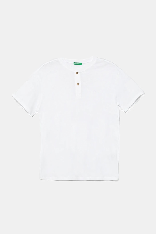 Dětské tričko s příměsí lnu United Colors of Benetton s příměsí lnu bílá 3F4JC10NN.G.Seasonal