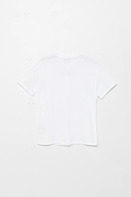 Dětské tričko s příměsí lnu United Colors of Benetton 3F4JC10NN.G.Seasonal bílá SS25