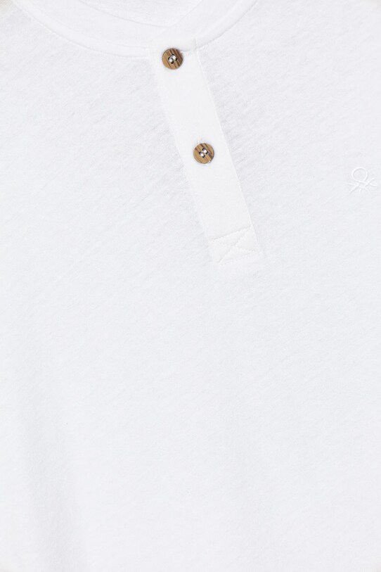 CHLAPEC Dětské tričko s příměsí lnu United Colors of Benetton 3F4JC10NN.G.Seasonal bílá