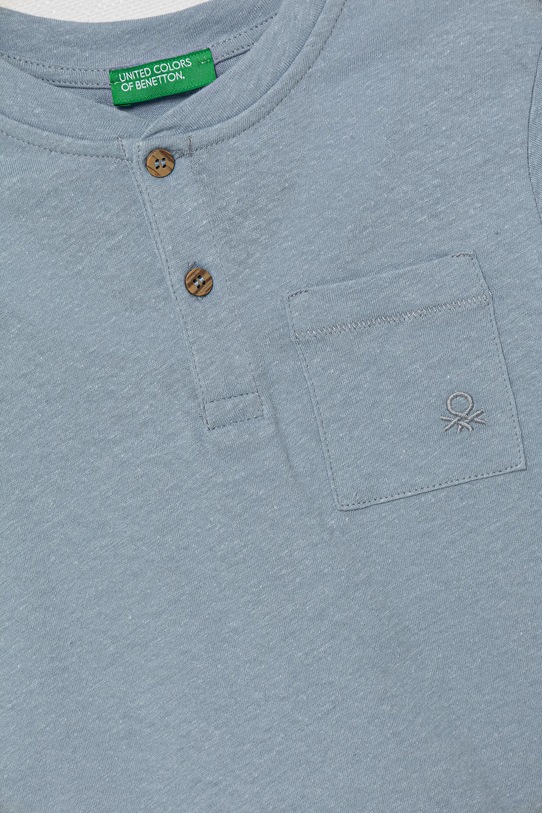 CHLAPEC Dětské tričko s příměsí lnu United Colors of Benetton 3F4JG10IF.P.Seasonal modrá