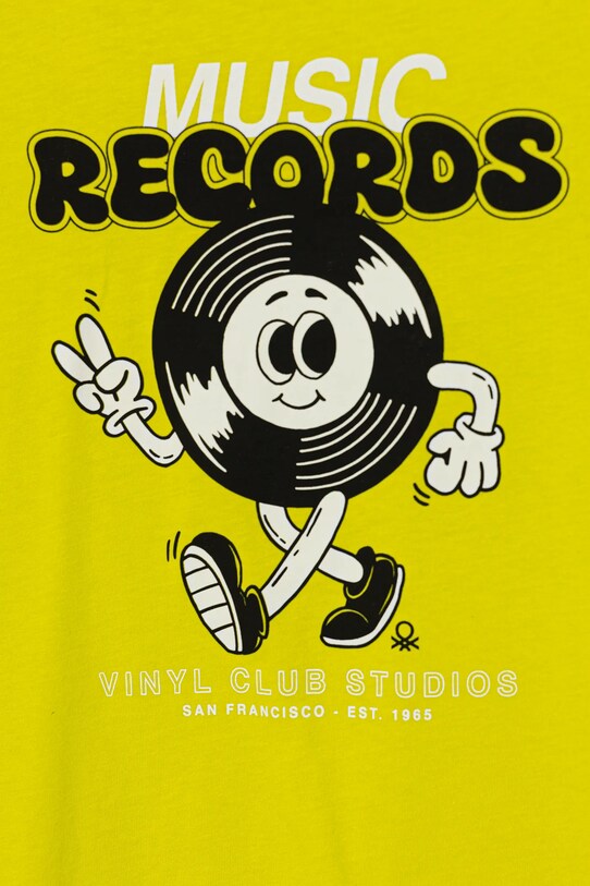 Dječaci Dječja pamučna majica kratkih rukava United Colors of Benetton 3JERC10PE.G.Seasonal zelena