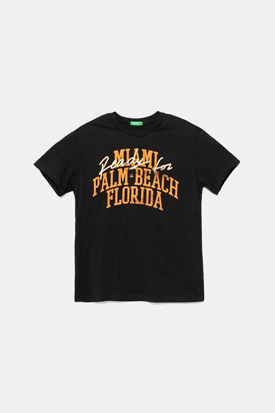 Dětské bavlněné tričko United Colors of Benetton kulatý černá 3JERC10PE.G.Seasonal