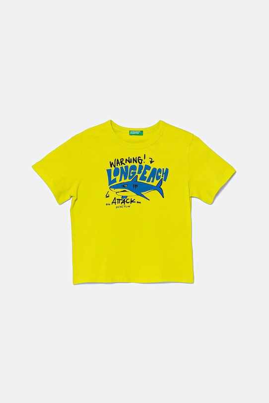 Детска памучна тениска United Colors of Benetton памук зелен 3JERG10JQ.P.Seasonal