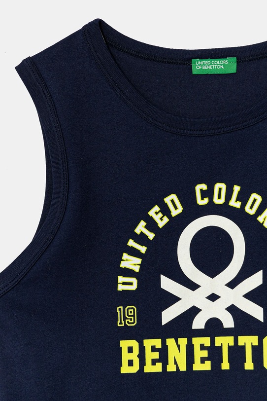 Хлопчик Дитячий бавовняний топ United Colors of Benetton 3I1XCH01W.G.Seasonal темно-синій