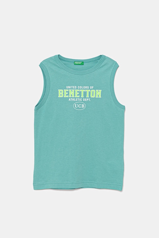 Detský bavlnený top United Colors of Benetton bavlna tyrkysová 3I1XCH01W.G.Seasonal