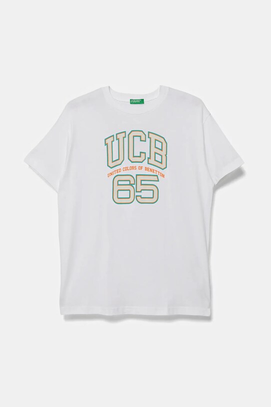 United Colors of Benetton tricou de bumbac pentru copii print alb 3I1XC10OO.G.Seasonal