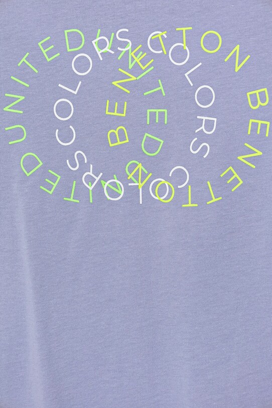 Detské bavlnené tričko United Colors of Benetton 3I1XC10OO.G.Seasonal fialová SS25