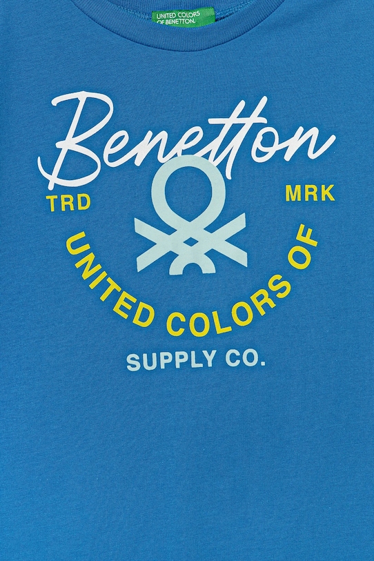 Băieți United Colors of Benetton tricou de bumbac pentru copii 3I1XC10OO.G.Seasonal albastru
