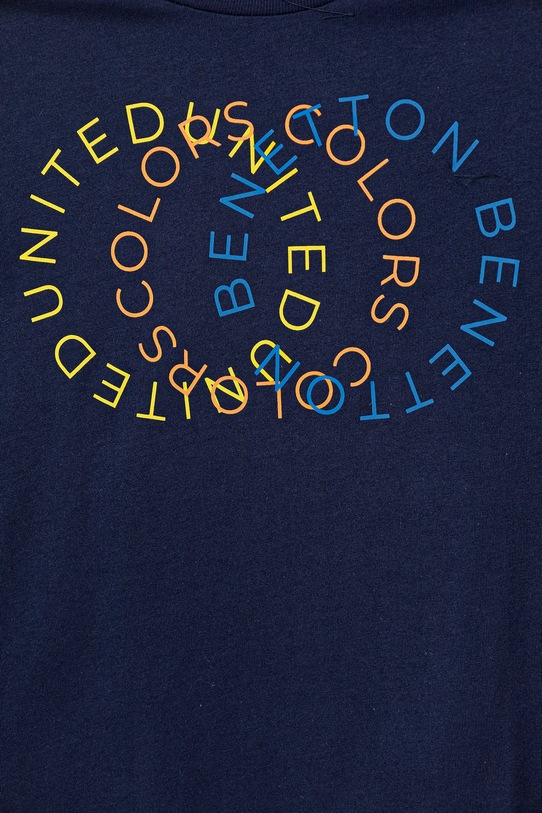 Chłopiec United Colors of Benetton t-shirt bawełniany dziecięcy 3I1XC10OO.G.Seasonal granatowy