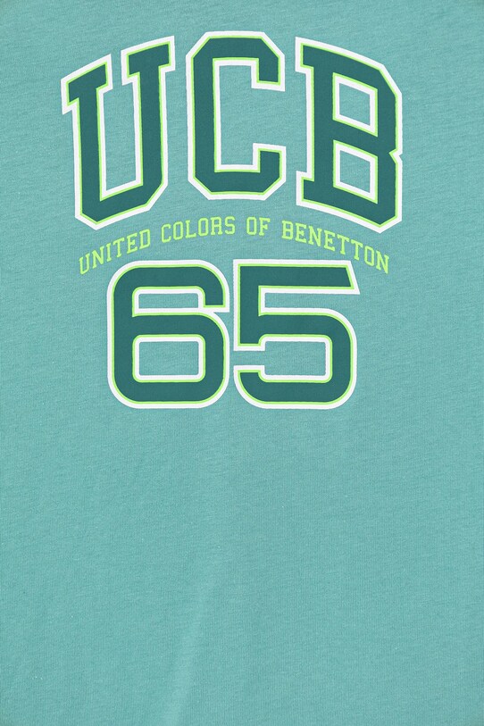 Детска памучна тениска United Colors of Benetton 3I1XC10OO.G.Seasonal тюркоазен SS25