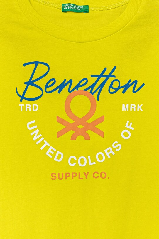 Αγορίστικα Παιδικό βαμβακερό μπλουζάκι United Colors of Benetton 3I1XC10OO.G.Seasonal πράσινο
