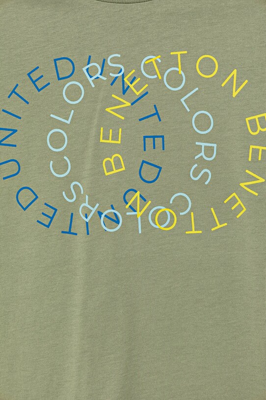 Chlapec Detské bavlnené tričko United Colors of Benetton 3I1XC10OO.G.Seasonal zelená