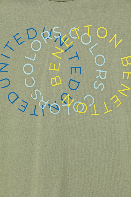 Chłopiec United Colors of Benetton t-shirt bawełniany dziecięcy 3I1XC10OO.G.Seasonal zielony