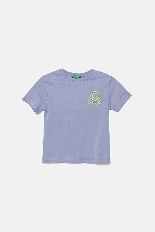 United Colors of Benetton t-shirt bawełniany dziecięcy nadruk fioletowy 3I1XG10JO.P.Seasonal